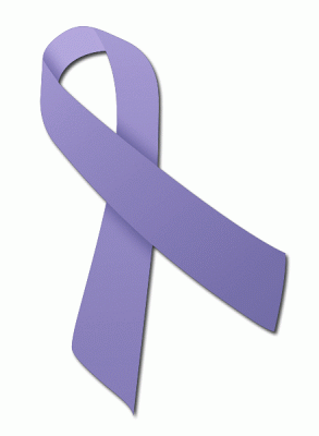 Stomach Cancer Purple Awareness Ribbon