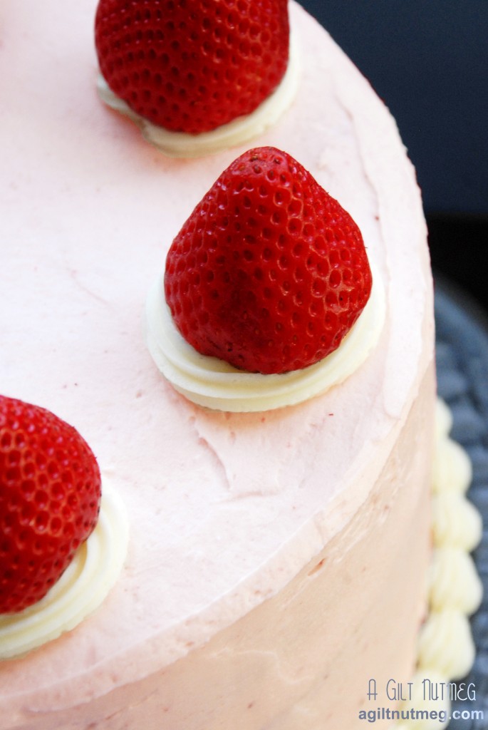 strawberry cake - close up