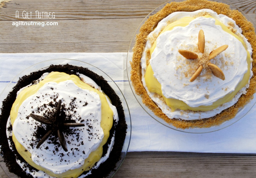 banana cream pies - overhead